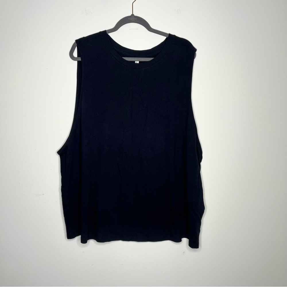 Fabletics Size 4x Black Long Muscle Tank Top Stretch Moisture Wicking